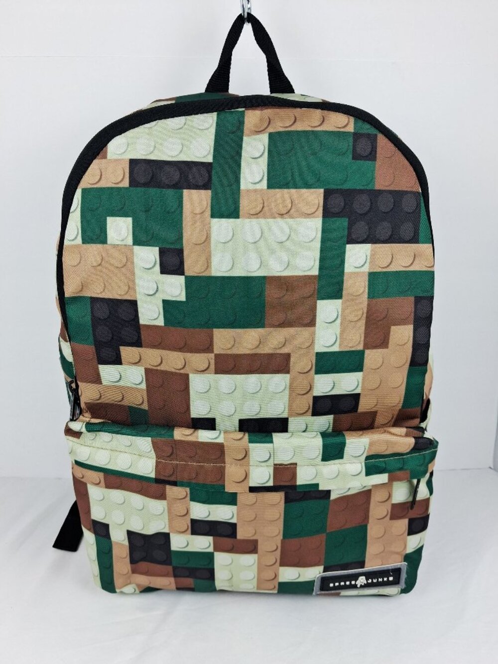 Space Junk Lego Pattern School Backpack w/ Adjustable Straps Multi Compartments